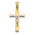 14K Two-tone Polished Crucifix Pendant