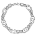 14K White Gold Polished Fancy Link Bracelet