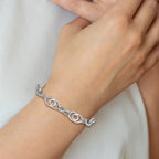 14K White Gold Polished Fancy Link Bracelet