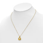 14K Polished Fancy Tear Drop 18 inch Necklace