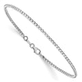 14K White Gold Polished Diamond-cut Beaded Bracelet