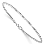 14K White Gold Polished Diamond-cut Beaded Bracelet