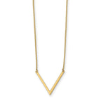 14K Polished V accent 17 inch with 1 inch extender Necklace