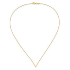 14K Polished V accent 17 inch with 1 inch extender Necklace