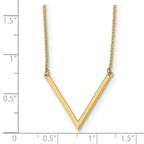 14K Polished V accent 17 inch with 1 inch extender Necklace