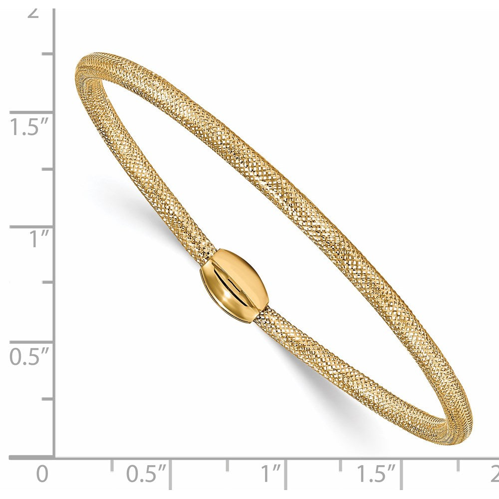 14K Polished Mesh Stretch Bracelet