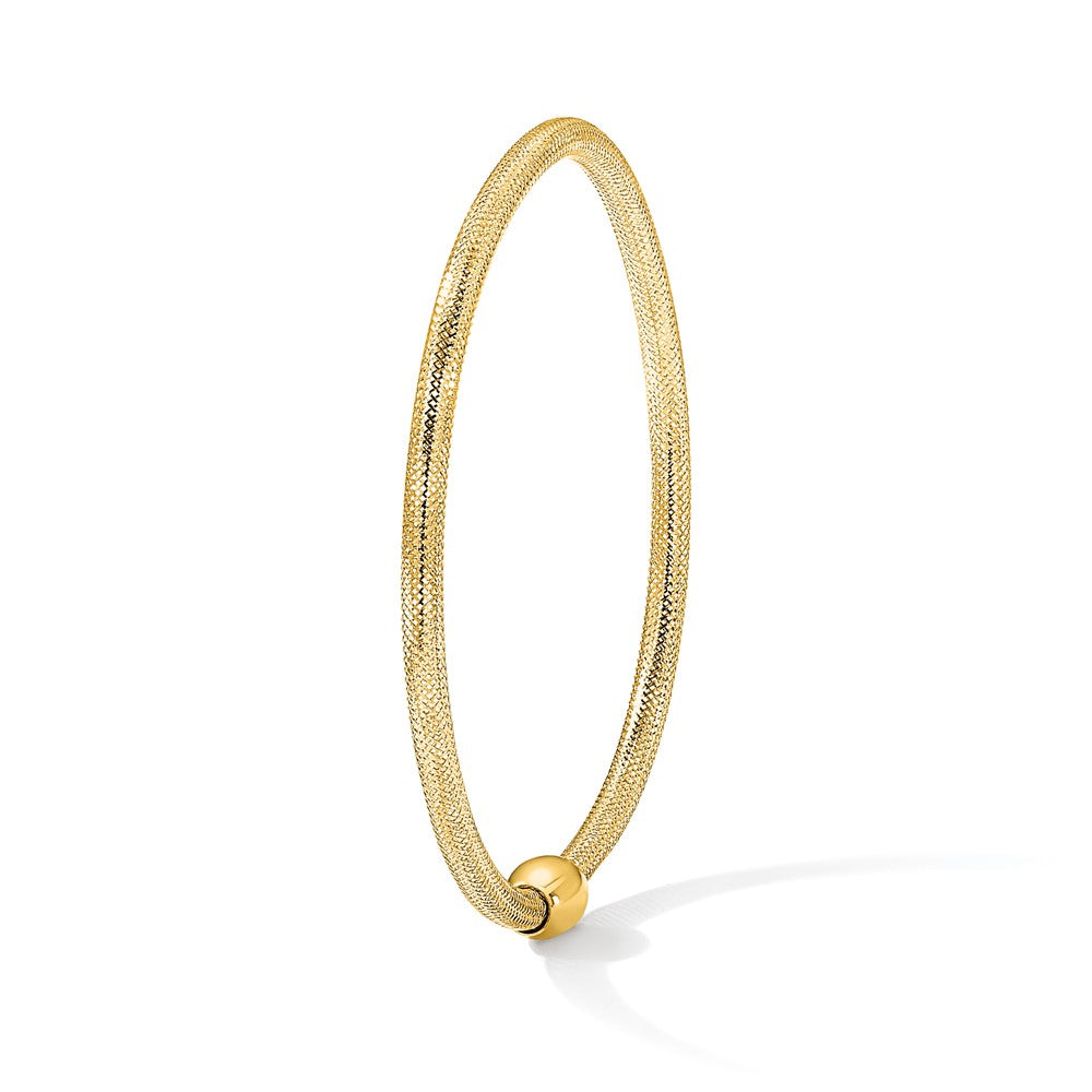 14K Polished Mesh Stretch Bracelet