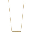 14K Polished Horizontal Bar 18 inch with 1inch extender Necklace