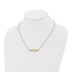 14K Polished Horizontal Bar 18 inch with 1inch extender Necklace