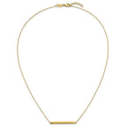 14K Polished Horizontal Bar 18 inch with 1inch extender Necklace