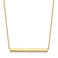14K Polished Horizontal Bar 18 inch with 1inch extender Necklace