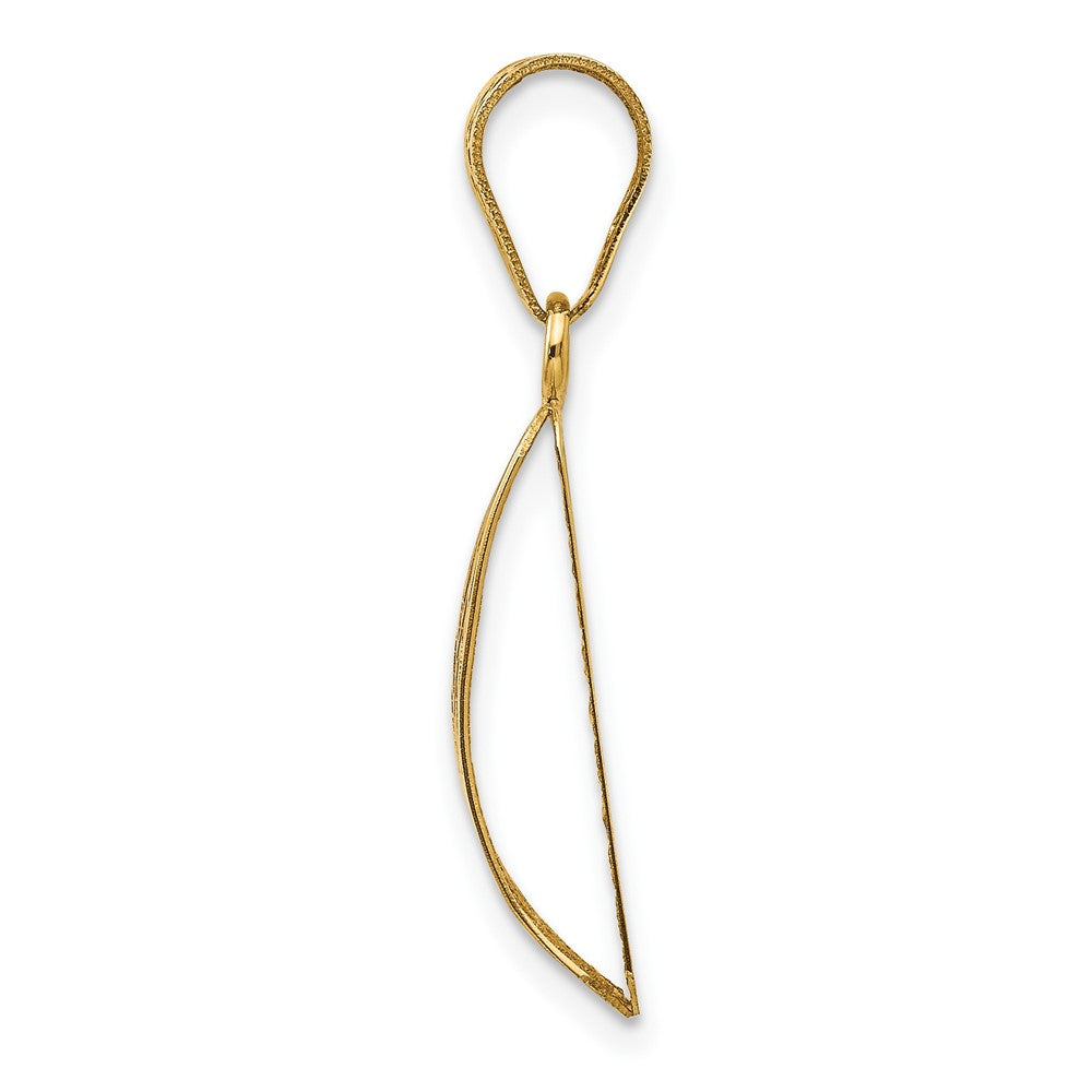 14K Polished Hollow Fancy Pendant