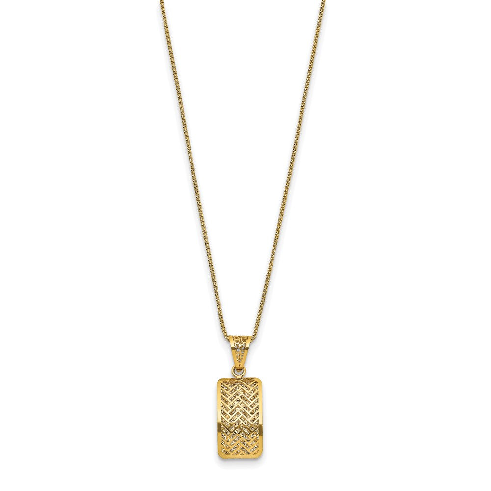14K Polished Hollow Fancy Pendant