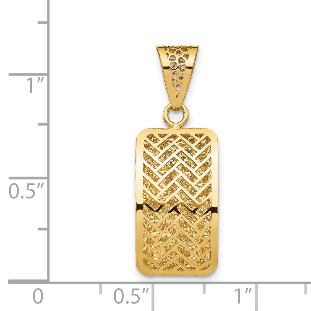 14K Polished Hollow Fancy Pendant