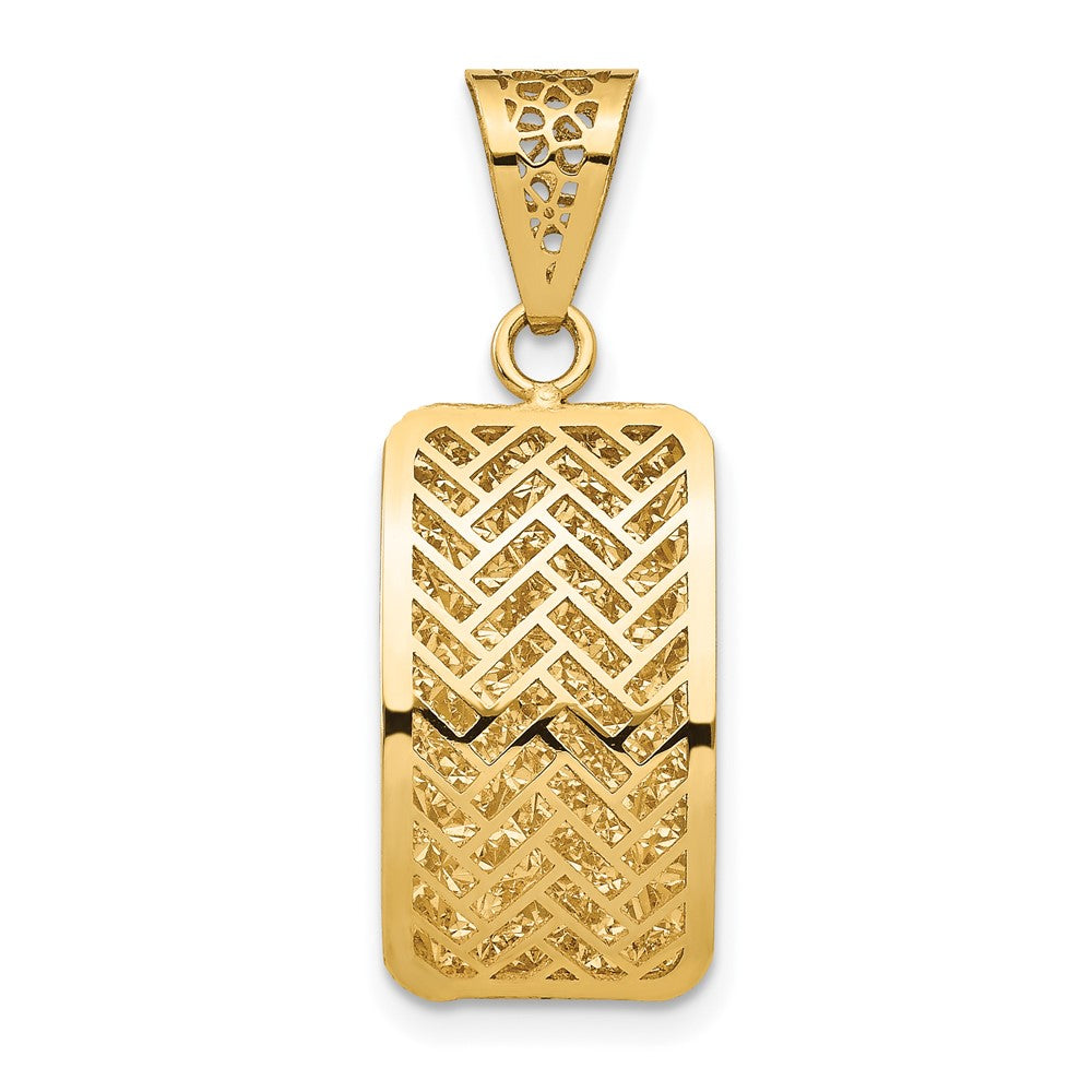 14K Polished Hollow Fancy Pendant