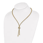 14K & White Rhodium Polished D/C Mesh Necklace