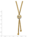 14K & White Rhodium Polished D/C Mesh Necklace