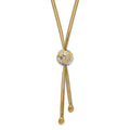 14K & White Rhodium Polished D/C Mesh Necklace