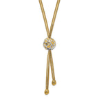 14K & White Rhodium Polished D/C Mesh Necklace