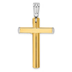 14K Two-tone Polished Crucifix Cross Pendant