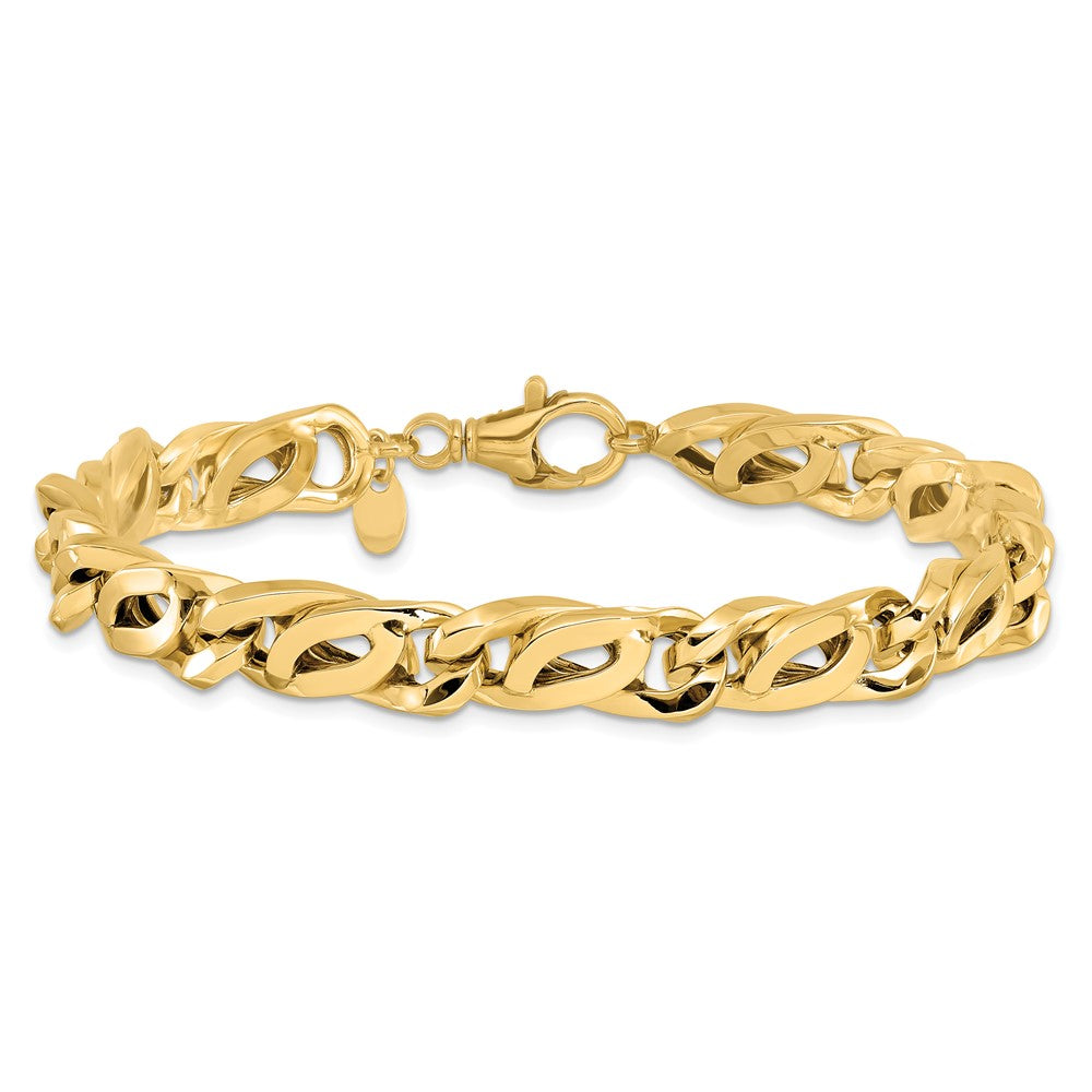 14K Men's Polished 8.0mm Open Link 8.25 inch Bracelet