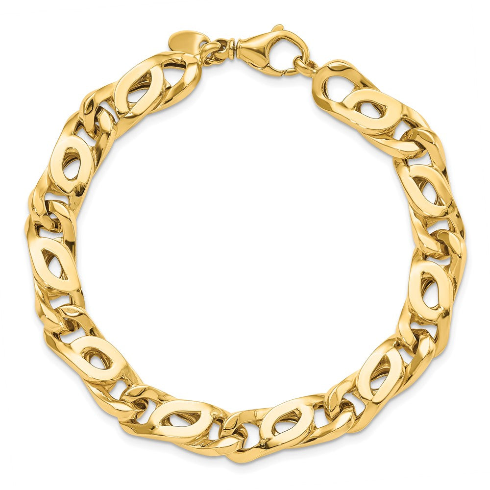 14K Men's Polished 8.0mm Open Link 8.25 inch Bracelet