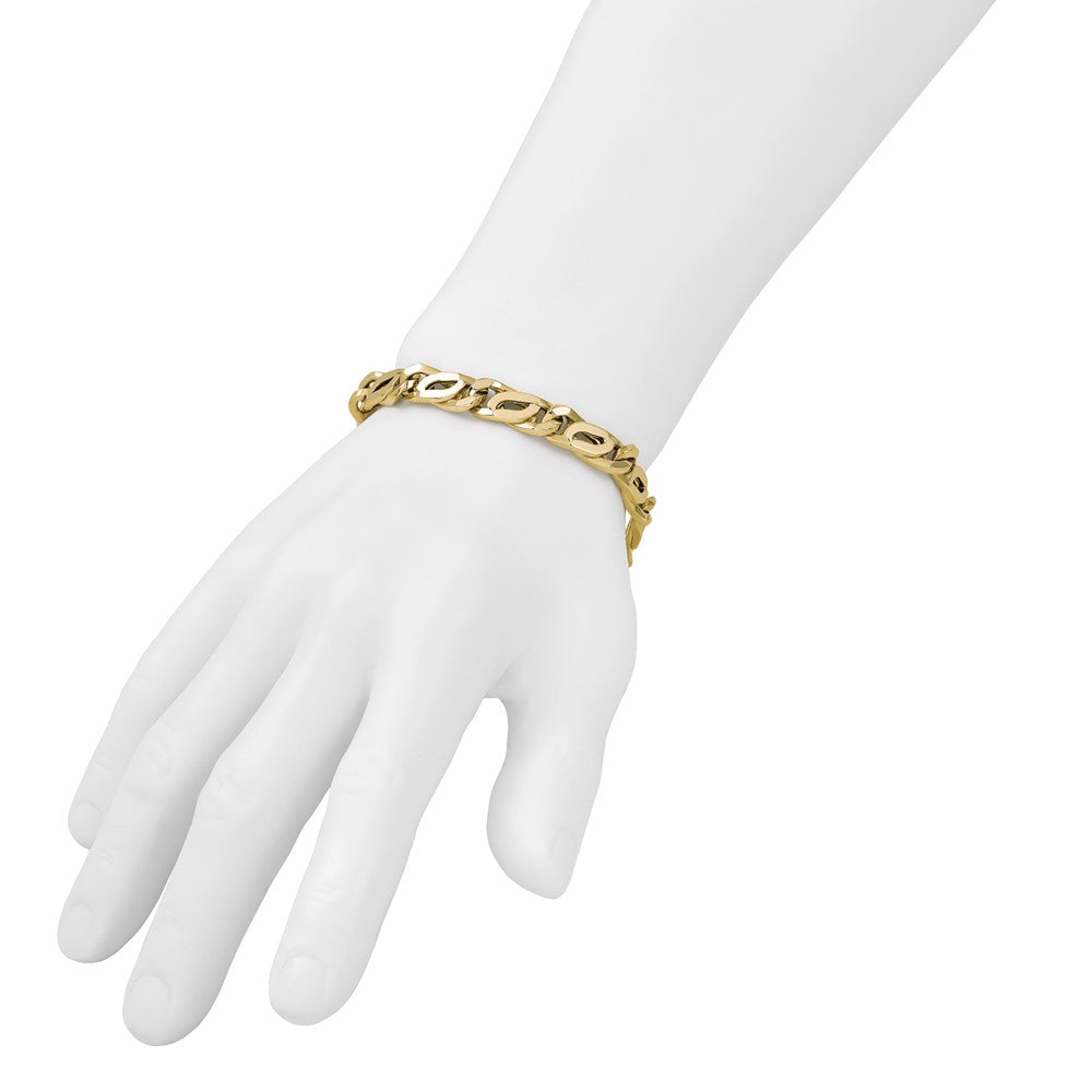 14K Men's Polished 8.0mm Open Link 8.25 inch Bracelet