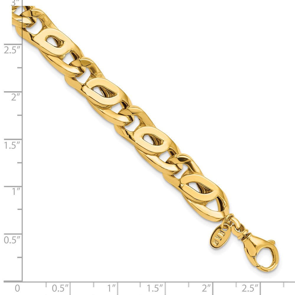 14K Men's Polished 8.0mm Open Link 8.25 inch Bracelet