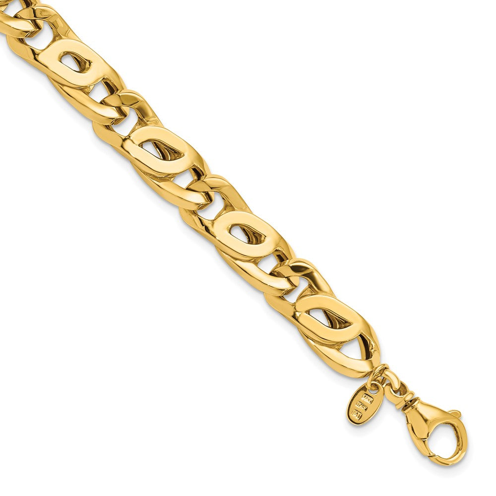 14K Men's Polished 8.0mm Open Link 8.25 inch Bracelet