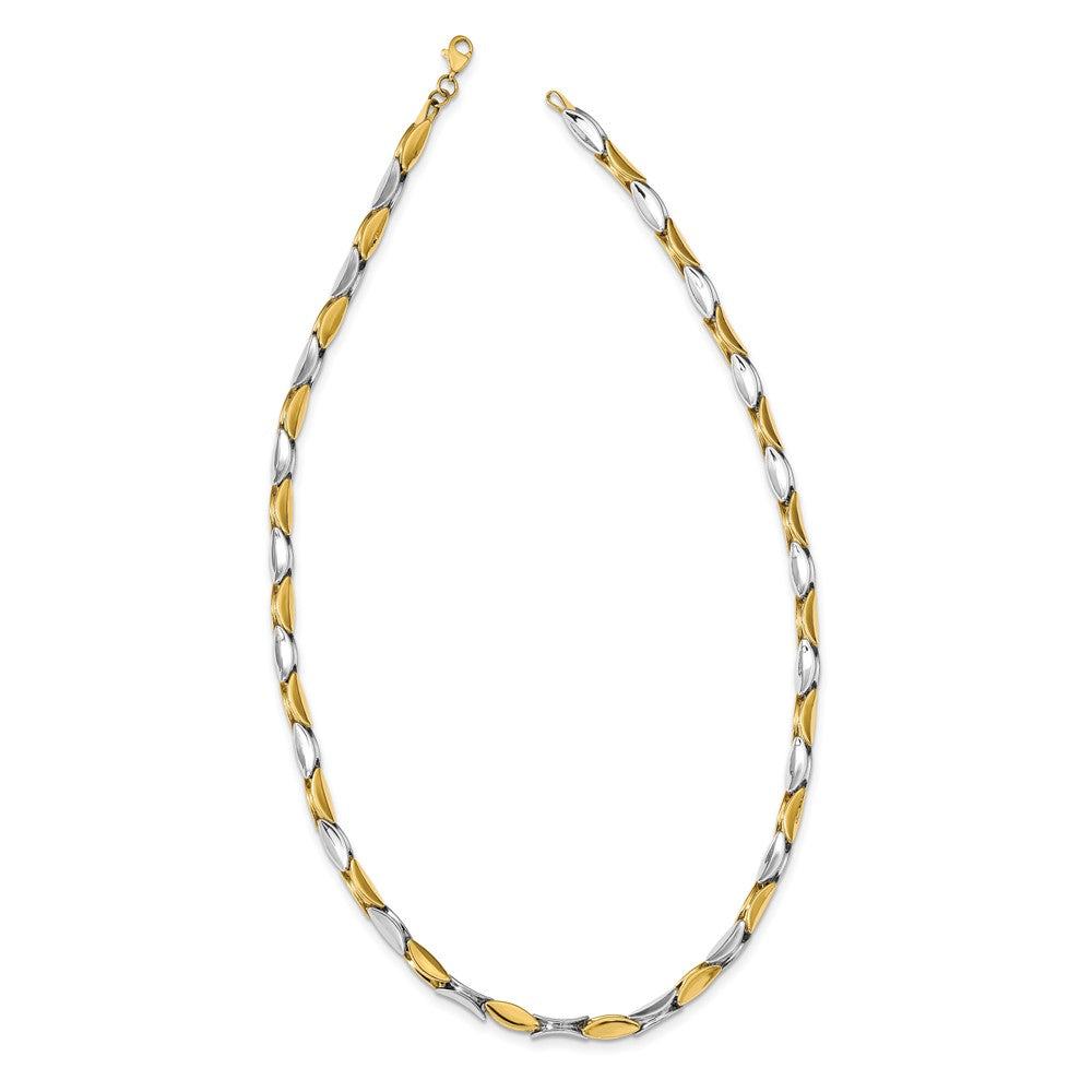 14K Two-tone Polished Fancy Link Necklace