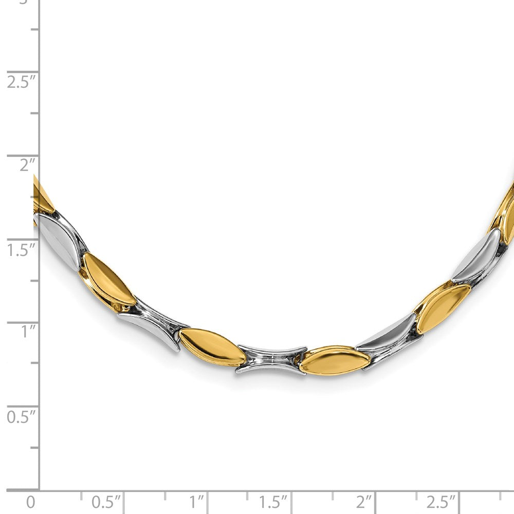 14K Two-tone Polished Fancy Link Necklace