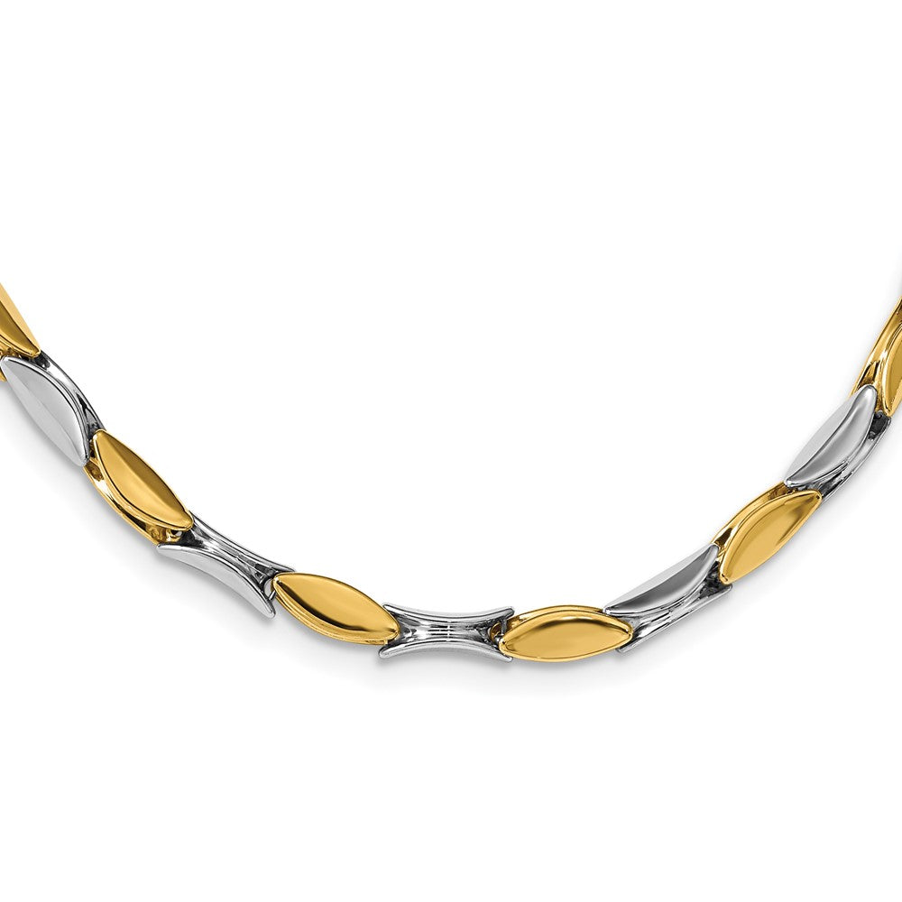 14K Two-tone Polished Fancy Link Necklace