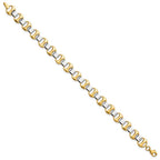 14K Two-tone Polished 9.00mm Fancy Link 7.5 inch Bracelet