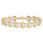 14K Two-tone Polished 9.00mm Fancy Link 7.5 inch Bracelet