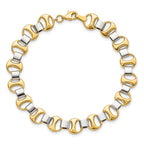 14K Two-tone Polished 9.00mm Fancy Link 7.5 inch Bracelet