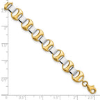 14K Two-tone Polished 9.00mm Fancy Link 7.5 inch Bracelet