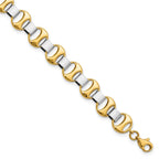 14K Two-tone Polished 9.00mm Fancy Link 7.5 inch Bracelet