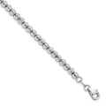 14K White Gold Polished and Diamond-cut Beaded 7.25 inch Bracelet