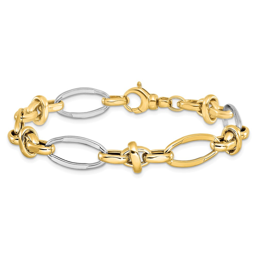 14K Two-tone Polished Fancy Link Bracelet