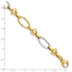 14K Two-tone Polished Fancy Link Bracelet