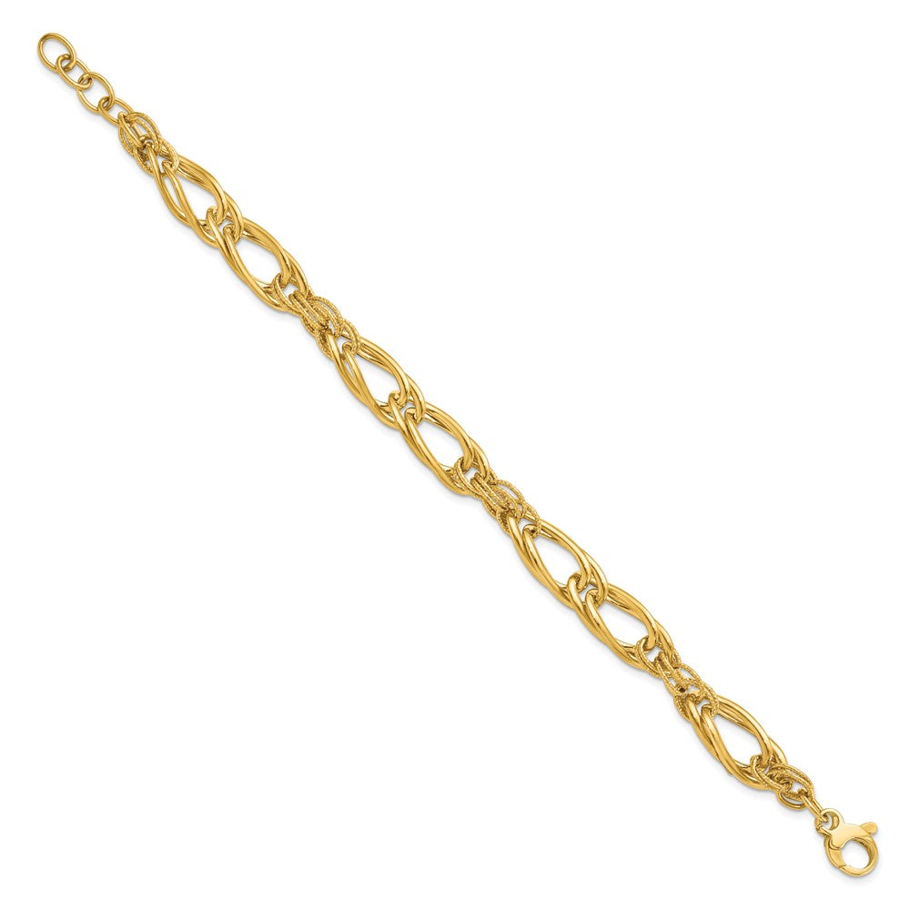 14K Polished 9.00mm Fancy Link 8 inch Bracelet