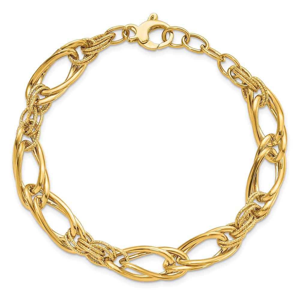 14K Polished 9.00mm Fancy Link 8 inch Bracelet