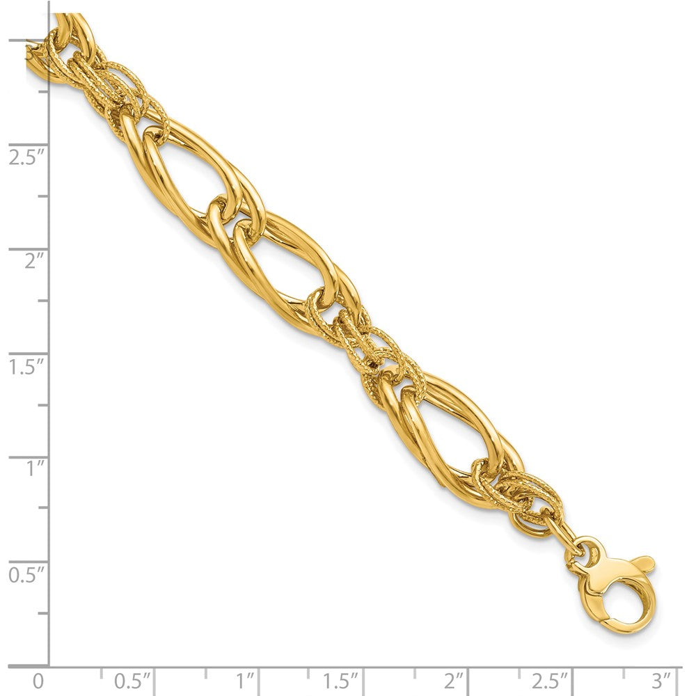 14K Polished 9.00mm Fancy Link 8 inch Bracelet