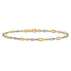 14K Two-tone Polished Fancy Link Anklet