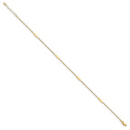 14K Bar 4-Station 10 inch Plus 1 inch Extender - Total 11 inch Anklet