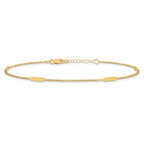 14K Bar 4-Station 10 inch Plus 1 inch Extender - Total 11 inch Anklet