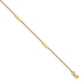 14K Bar 4-Station 10 inch Plus 1 inch Extender - Total 11 inch Anklet