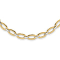 14K Two-tone Polished Oval Link with . extender Necklace
