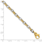 14K Two-tone Polished Diamond-cut 2.25mm Open Link 7.5 inch Bracelet