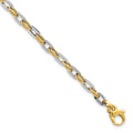 14K Two-tone Polished Diamond-cut 2.25mm Open Link 7.5 inch Bracelet